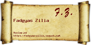Fadgyas Zilia névjegykártya